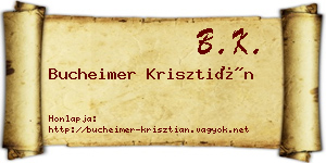 Bucheimer Krisztián névjegykártya